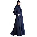 Umbrella abaya in shiny nida fabric- Navy Blue Umbrella abaya in shiny nida fabric- Navy Blue